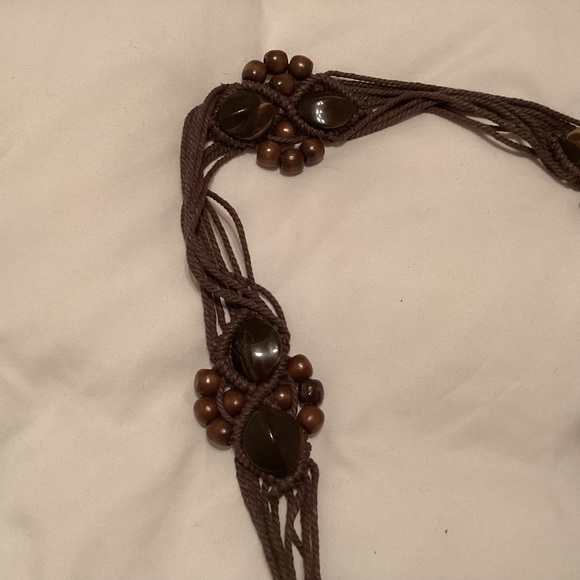 Boho handmade macrame belt, self tie - Picture 2 of 9